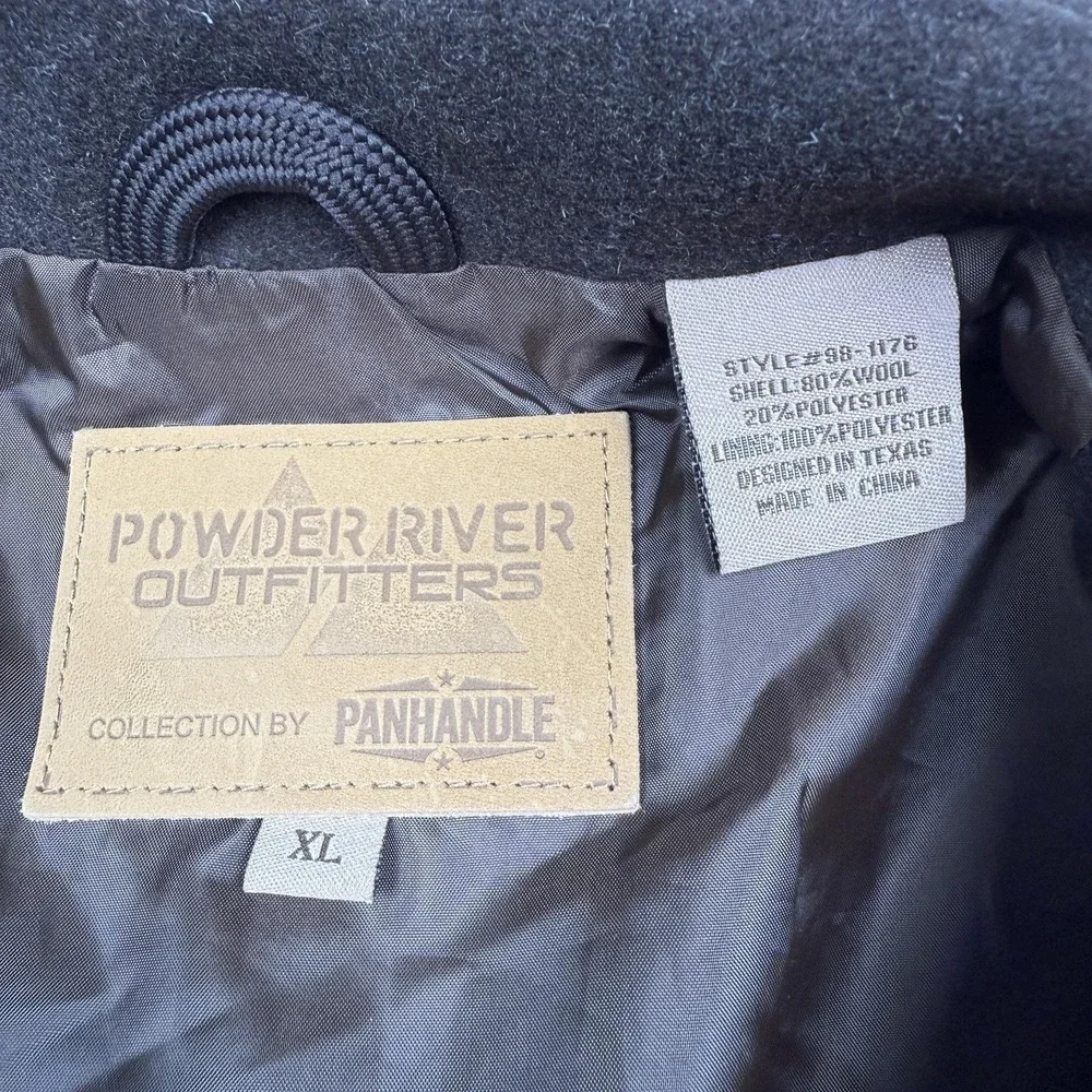 Powder River Outfitters Panhandle Vest Mens XL Brown Wool Western Lined Cowboy